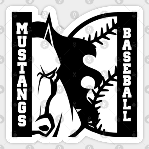 Mustangs Baseball Mascot Logo Mustangs Baseball Sticker TeePublic